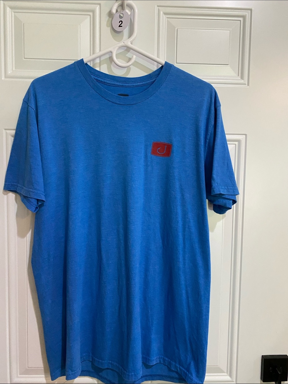 Men's Blue Short-Sleeve Tee with Small Chest Patch